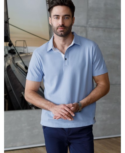 Футболка мужская голубой-белый