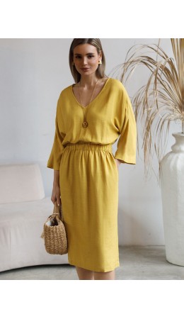 Платье женское горчичный