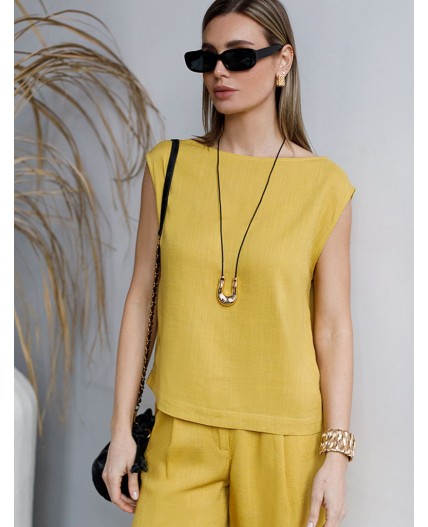 Топ женский горчичный