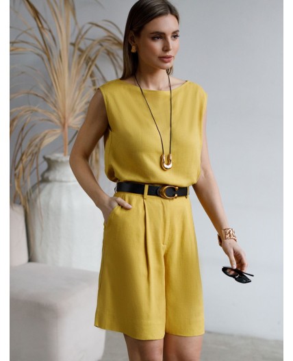 Топ женский горчичный