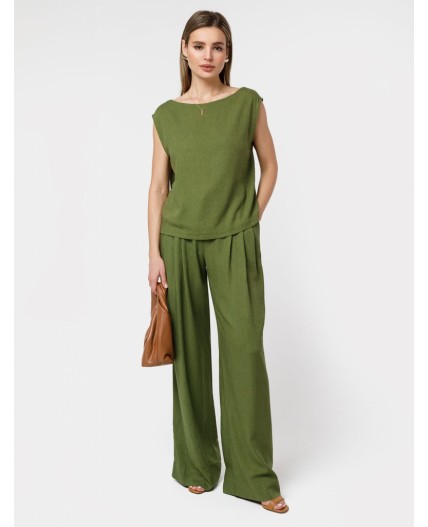 Топ женский натуральный зеленый