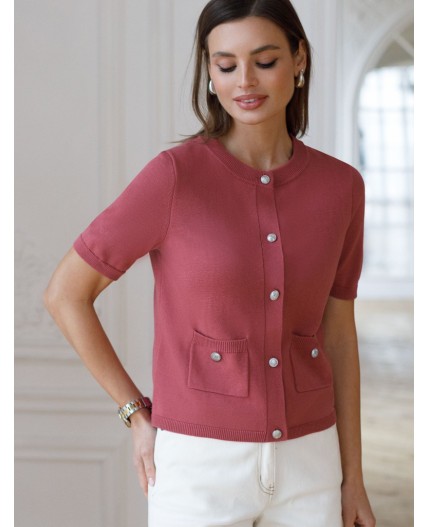 Кардиган женский пыльно-розовый