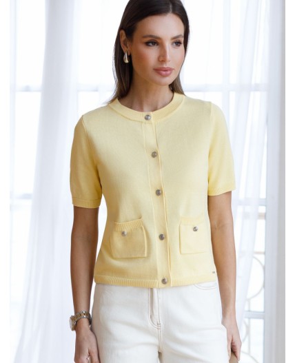 Кардиган женский светло-желтый