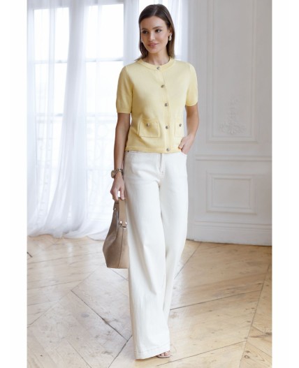 Кардиган женский светло-желтый