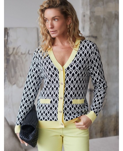 Кардиган женский белый-черный