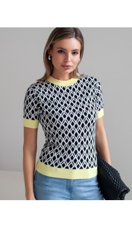 Джемпер женский белый-черный