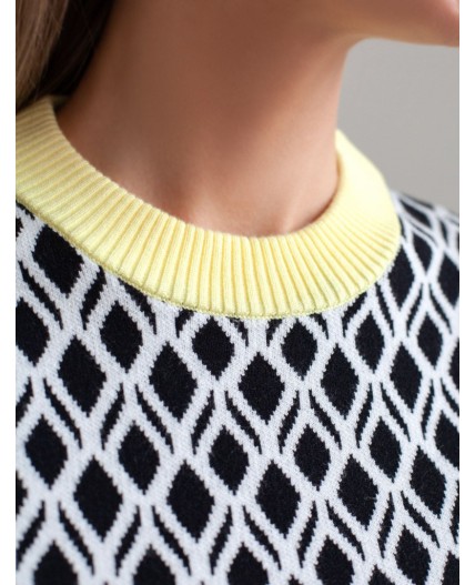 Джемпер женский белый-черный