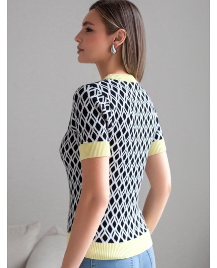 Джемпер женский белый-черный