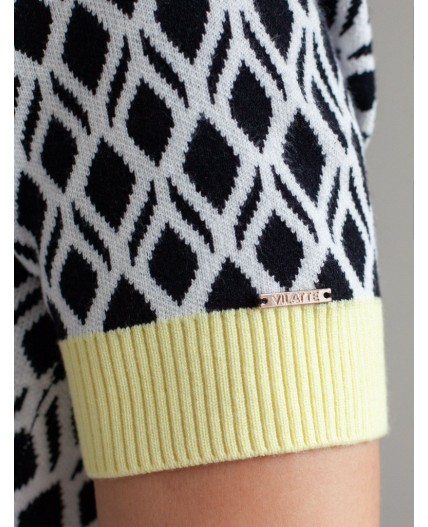 Джемпер женский белый-черный