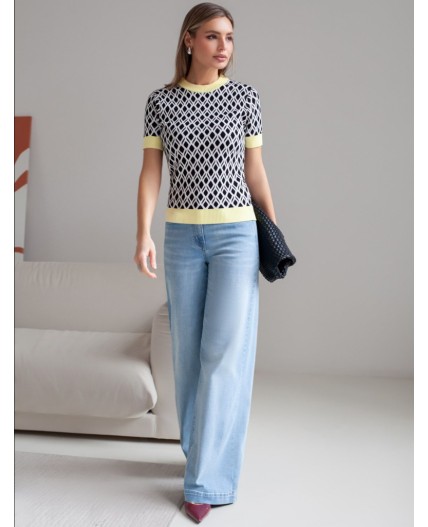 Джемпер женский белый-черный