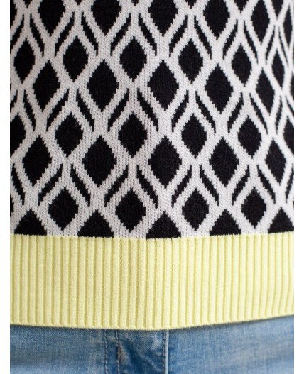 Джемпер женский белый-черный