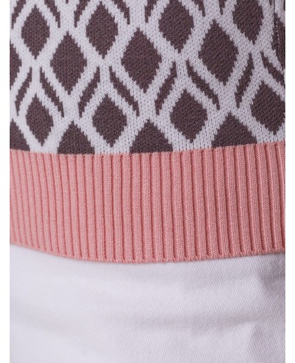 Джемпер женский кофейный-белый