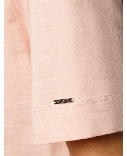 Футболка женская пудровый_листья