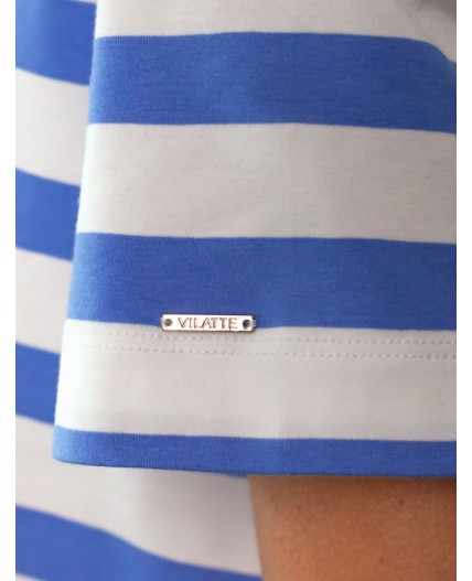 Футболка женская белый-васильковый