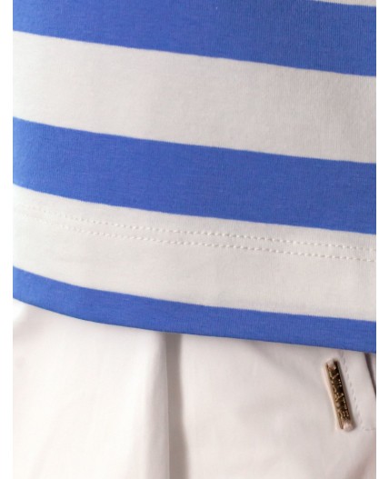 Футболка женская белый-васильковый