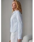 Блузка женская белый-голубой