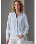 Блузка женская белый-голубой