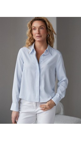 Блузка женская белый-голубой