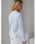 Блузка женская белый-голубой