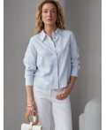 Блузка женская белый-голубой