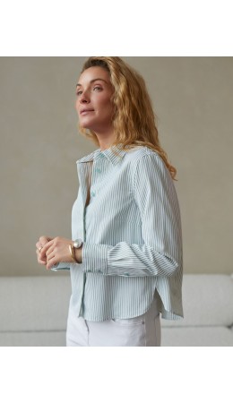 Блузка женская белый-фисташковый