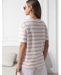 Футболка женская белый-бежевый