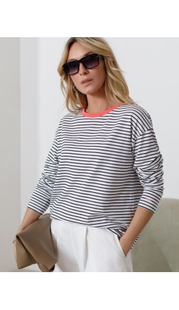 Джемпер женский белый-черный