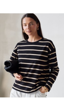 Джемпер женский черный-бежевый