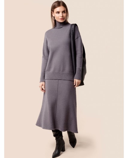 Свитер женский серый меланж