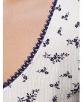 Платье женское белый-т.синий цветы