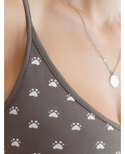 Топ женский кофе-белый лапы