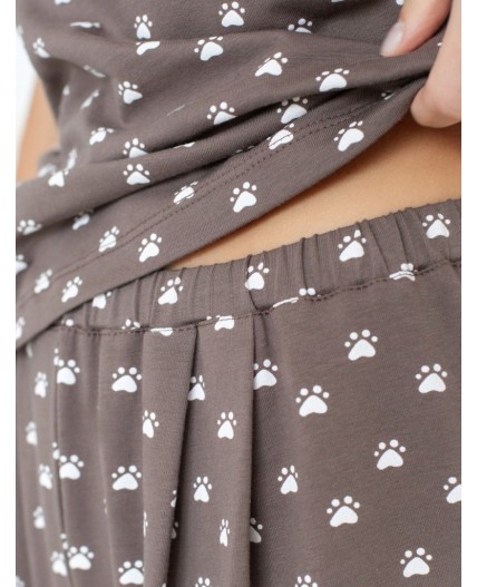 Брюки женские кофе-белый лапы