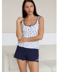 Шорты женские т.синий_цветы
