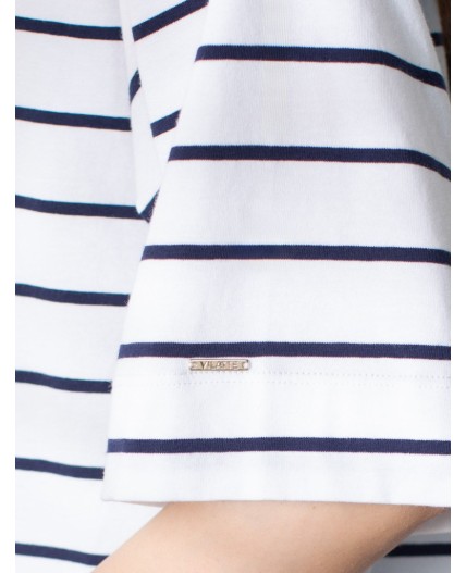 Футболка женская белый-синий