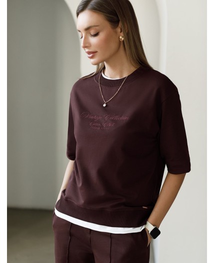 Футболка женская коричневый_vintage