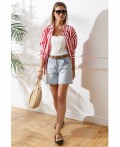 Блузка женская белый-красный