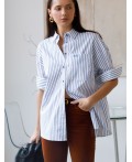 Блузка женская белый-синий