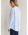 Блузка женская белый-синий