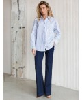 Блузка женская белый-синий