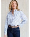 Блузка женская белый-синий