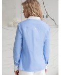 Блузка женская голубой-белый