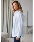 Блузка женская белый-голубой