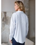 Блузка женская белый-голубой