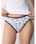 Трусы женские белый-т.синий цветы