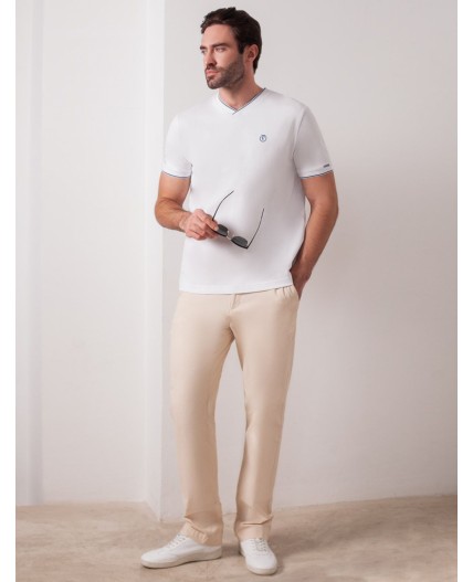 Футболка мужская белый с полосой