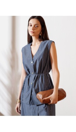 Жилет женский серо-синий