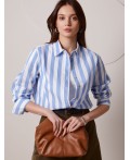 Блузка женская белый-голубой