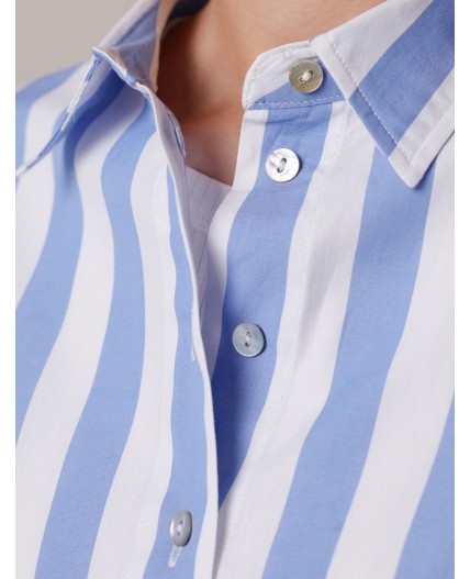 Блузка женская белый-голубой