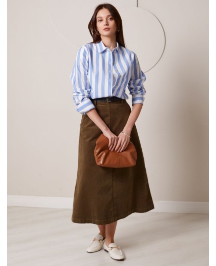 Блузка женская белый-голубой