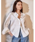 Блузка женская белый-светло-оливковый